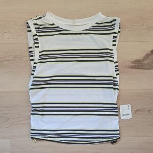 NWT FP Movement Sport Mode Print Muscle Top, Wave Stripe / Black Combo, Size XS